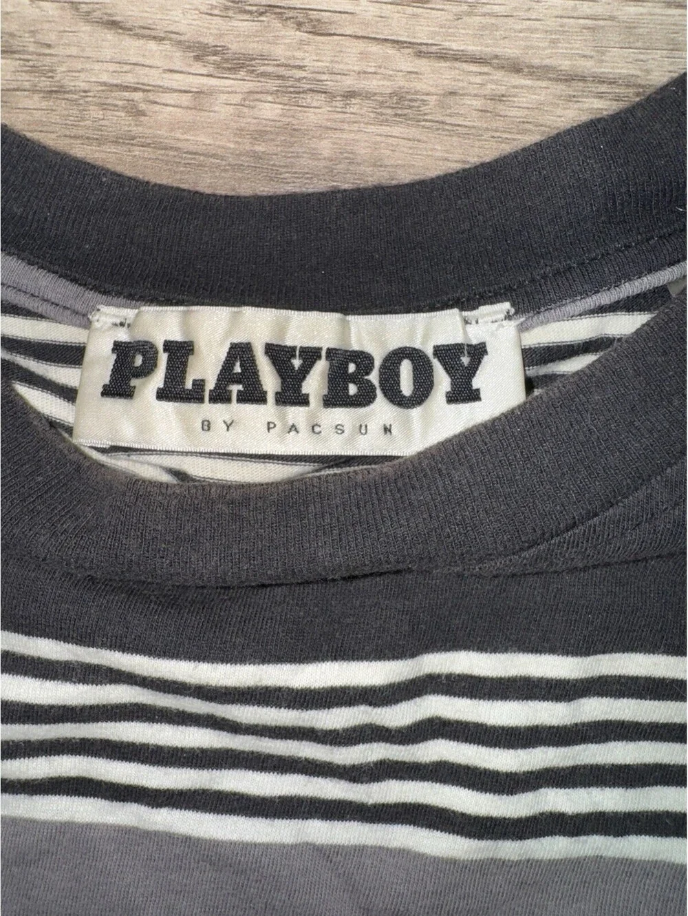play boy pacsun shirt Stripe Black -grey -white Sz Medium